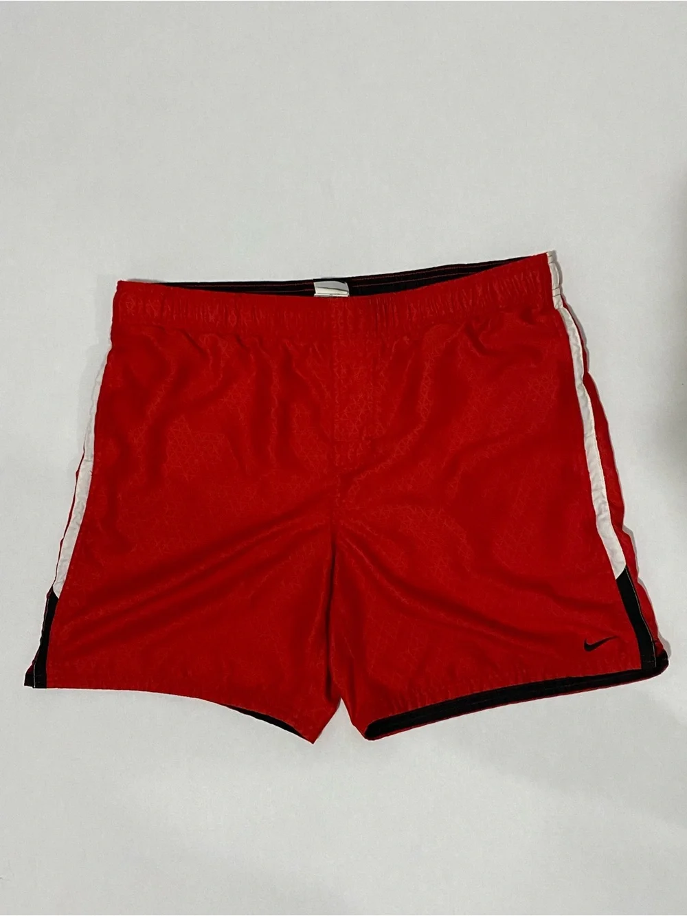 Nike Mens Shorts Red  with White Stripe and Black Trim / NiKe Mens Swimwear